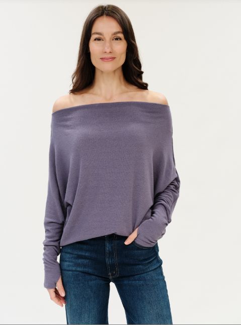 THE ANYWHERE TOP, Color: DK LAV, Size: XS