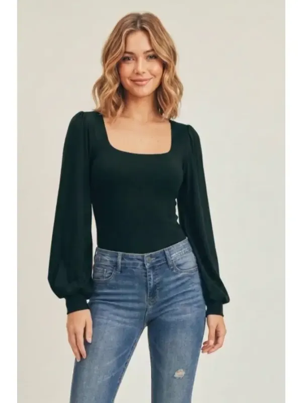 DBL LAYER SQ NECK BALLOON TOP