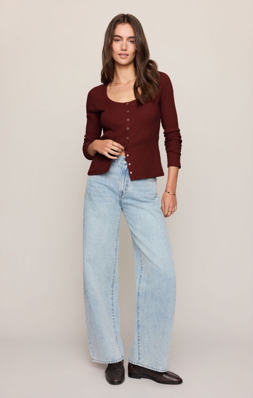 ALBANY WAFFLE BUTTON UP TOP