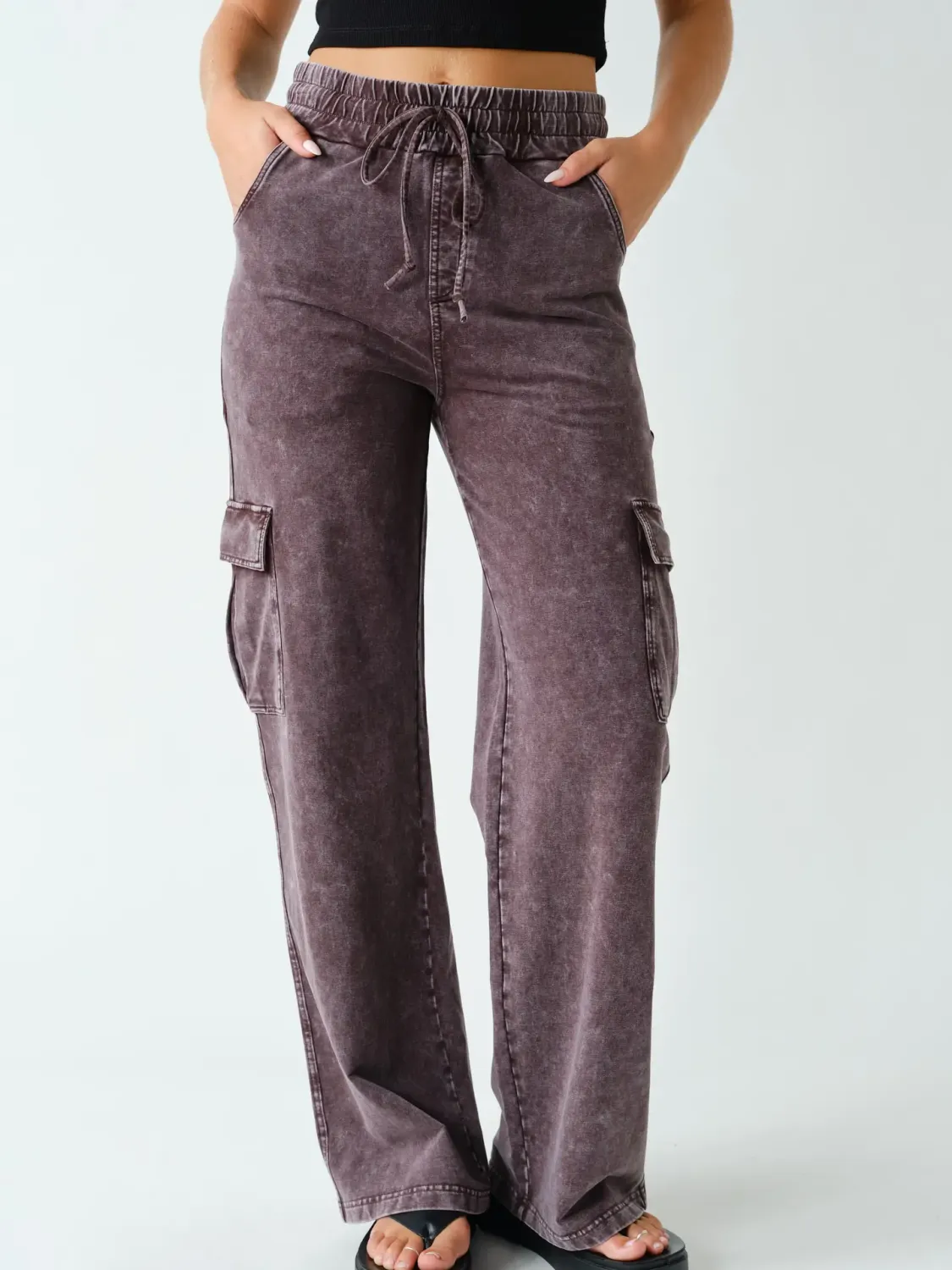MINERAL WASH WIDE LEG COTTON