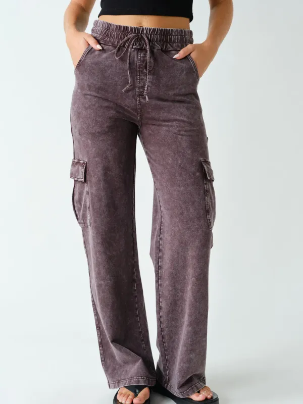 MINERAL WASH WIDE LEG COTTON