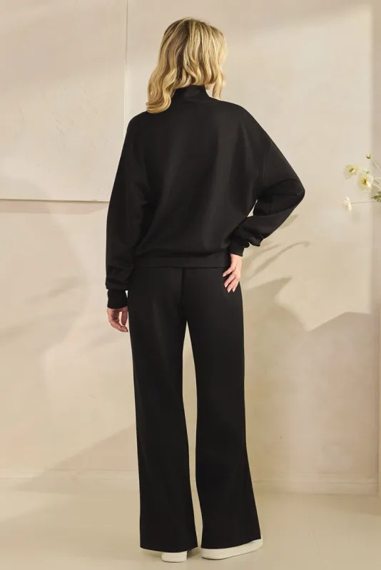 SCUBA KNIT 3/4 ZIP UP TOP