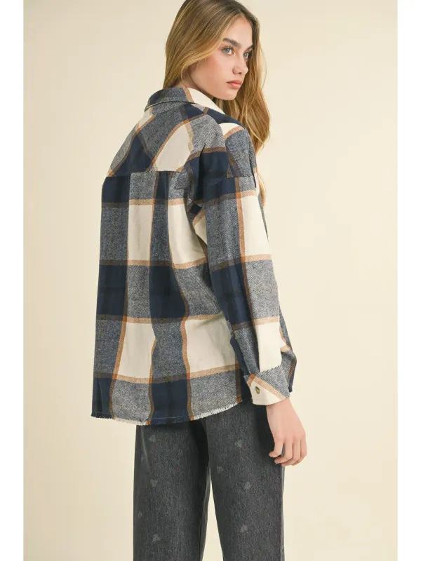 PLAID PULLOVER TOP W/POCKET