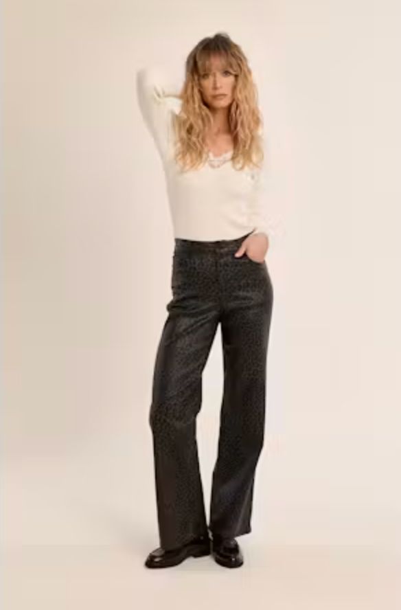 COATED TROUSERS, LEOPARD