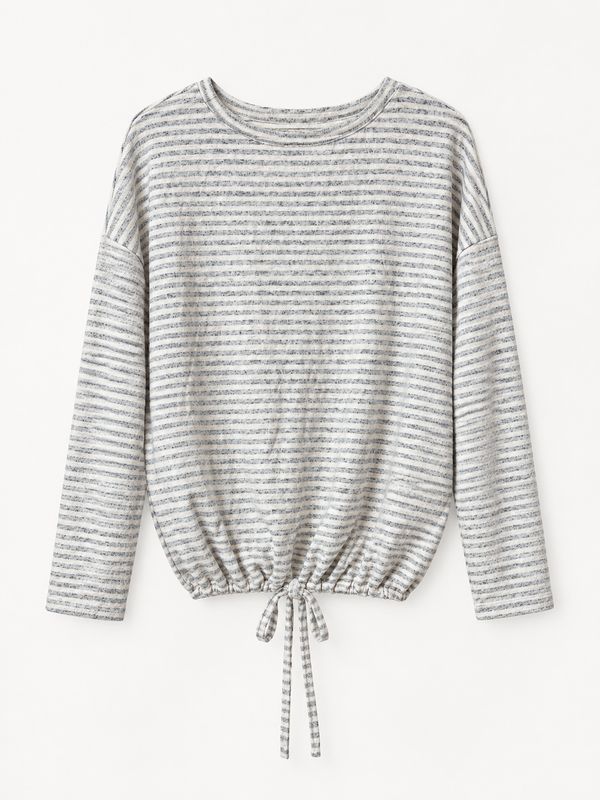 BRUSHED STRIPE CREW NECK