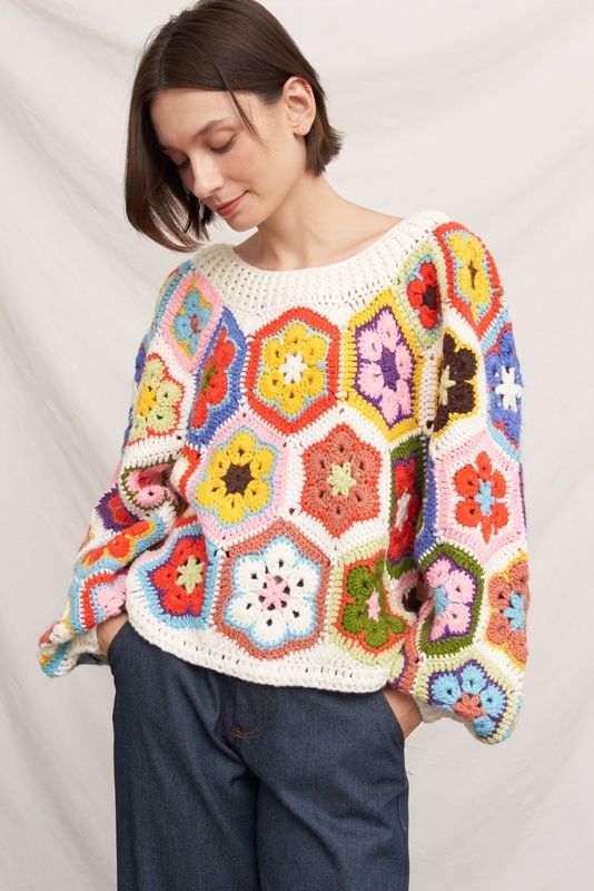 GRANNY SQUARE CROCHET SWEATER
