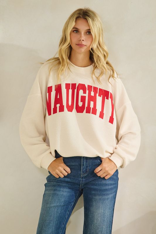 NAUGHTY CLOUDY KNIT TOP