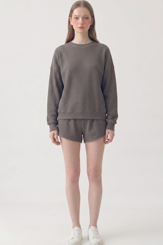 SOFT WAFFLE OVERSIZED TOP