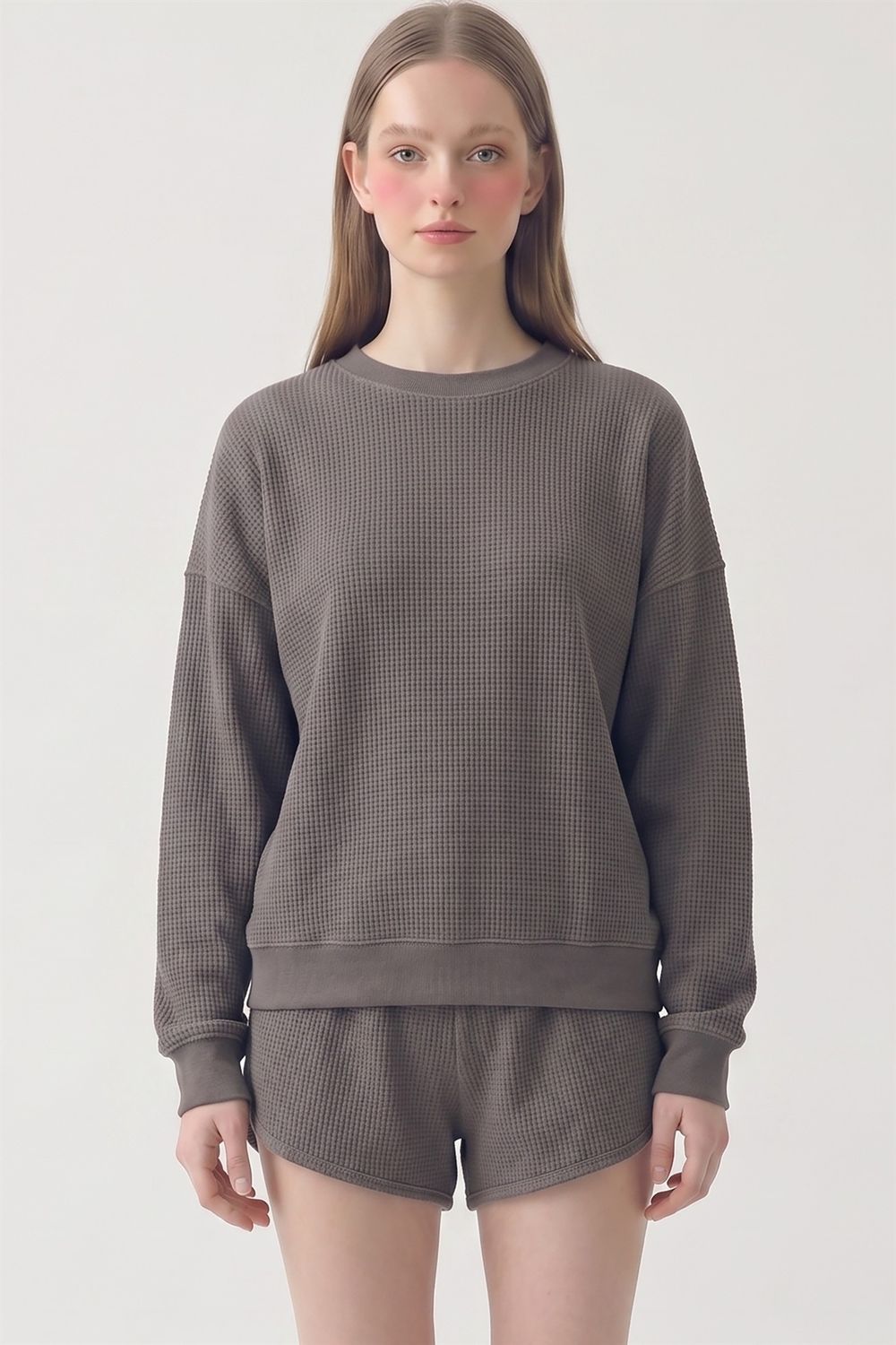 SOFT WAFFLE OVERSIZED TOP