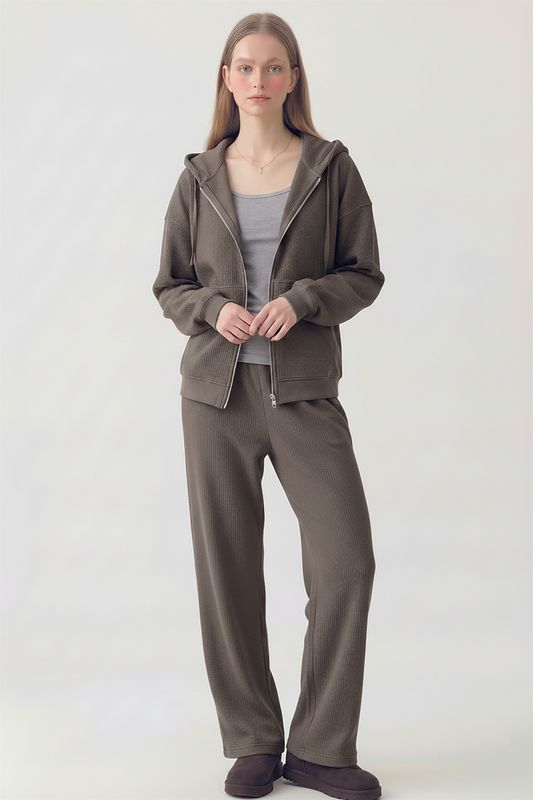 SOFT WAFFLE STRAIGHT PANTS