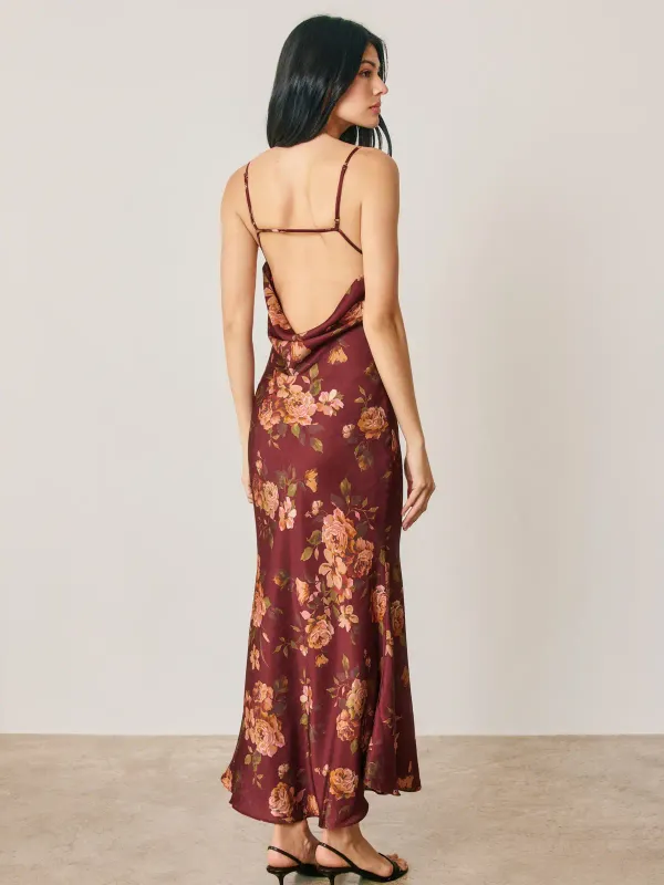FLORAL CHEVRON SEAM OPEN BACK