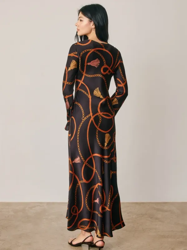 CONVERSATIONAL SATIN BELL SLEEVE