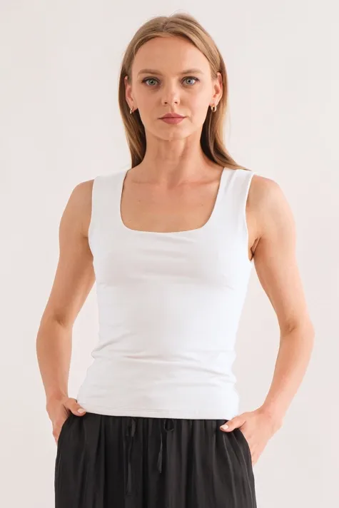DBL LAYERED SQUARE NECK TANK