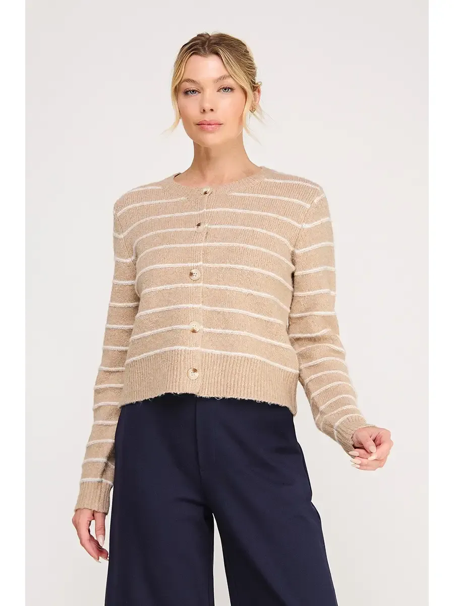 STRIPED SWEATER CARDIGAN