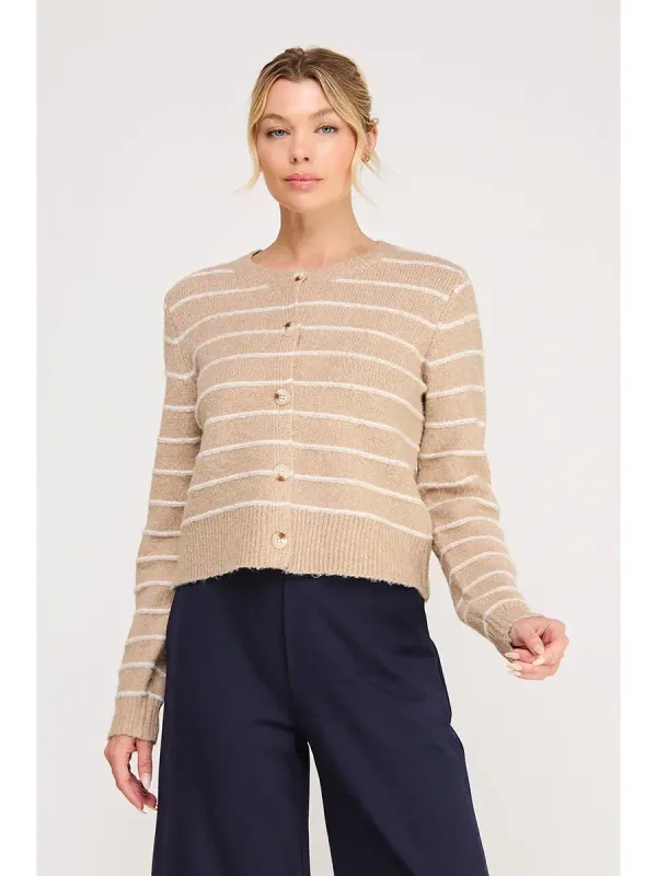 STRIPED SWEATER CARDIGAN