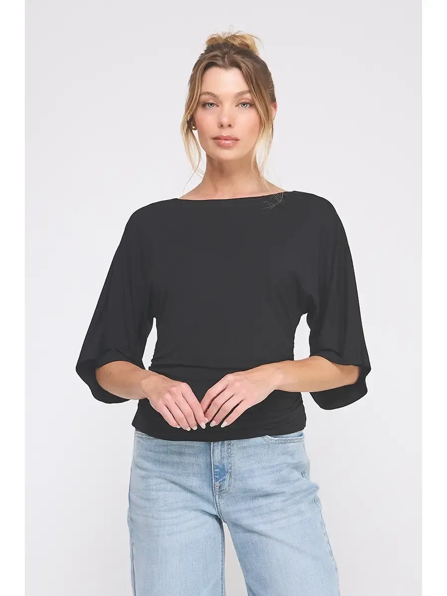 DOUBLE KNIT ANGEL SLV TOP