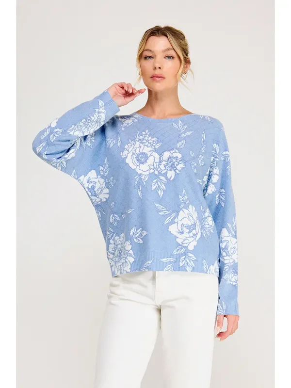 FLORAL PRINT SWEATER
