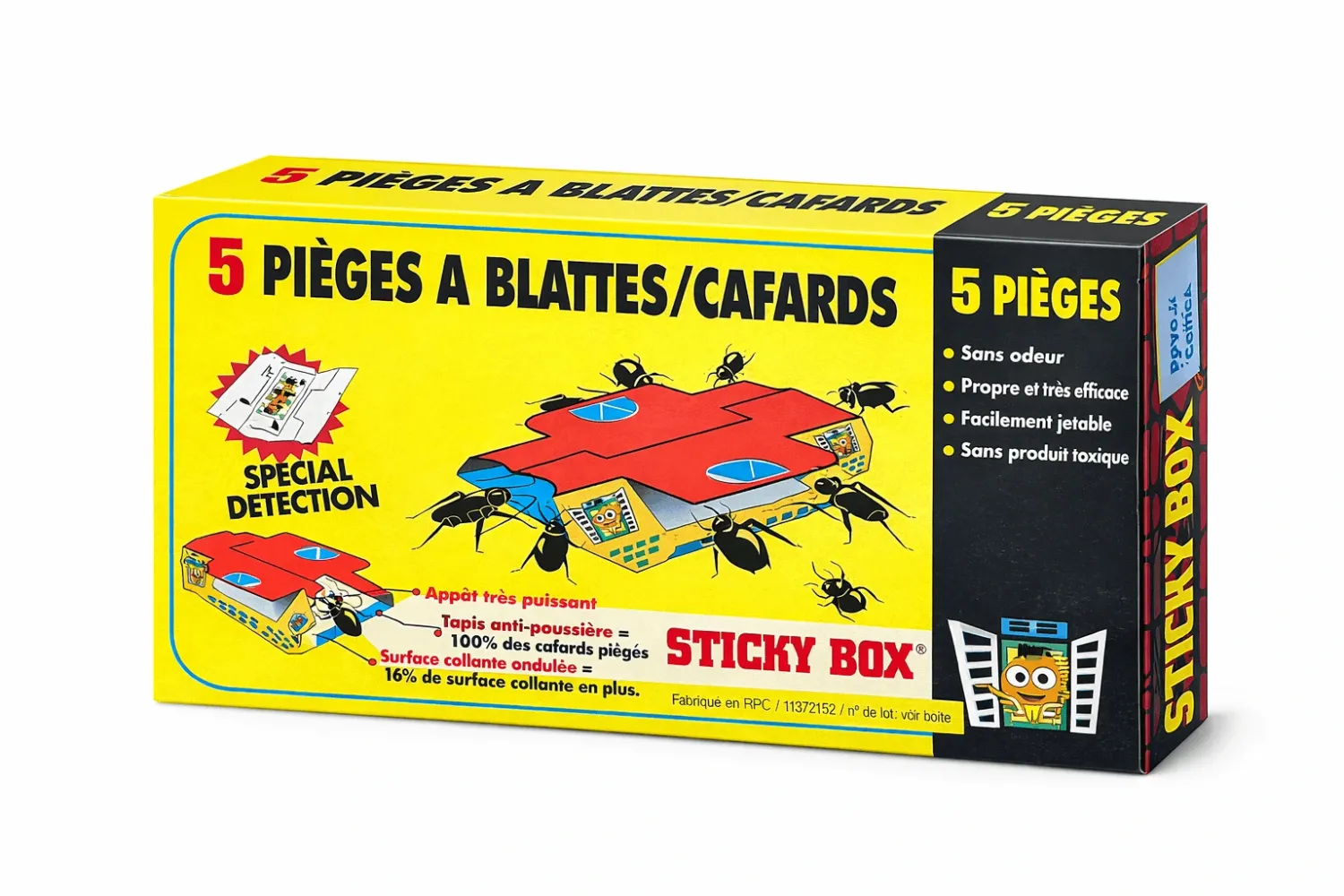 Pièges à cafards avec attractif alimentaire - Boîte de 5