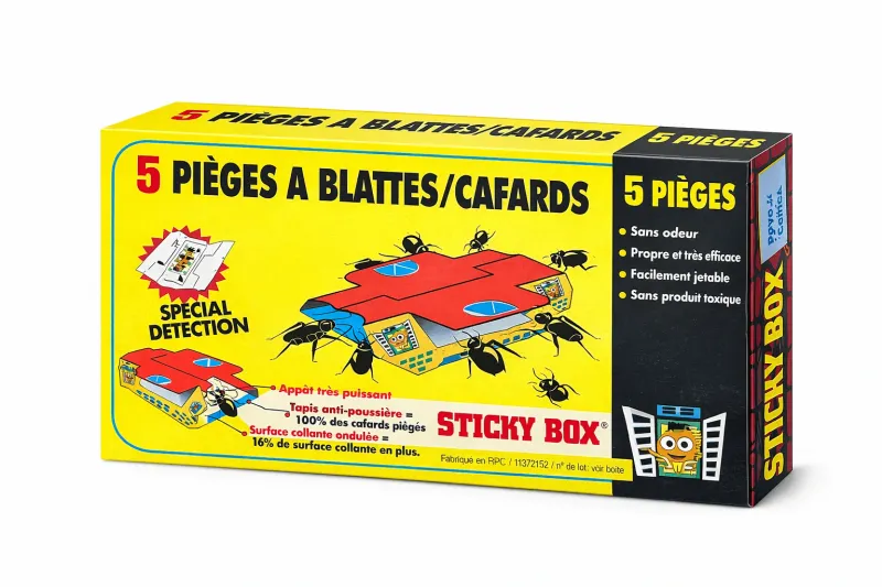 Pièges à cafards avec attractif alimentaire - Boîte de 5
