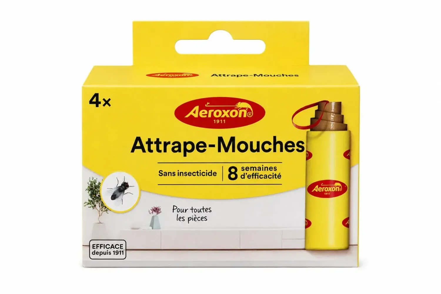 Rubans englués anti-mouches - Boîte de 4