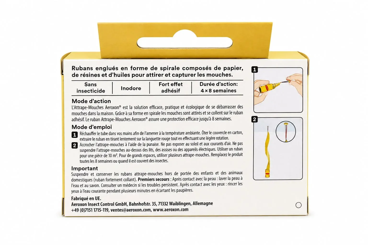 Rubans englués anti-mouches - Boîte de 4