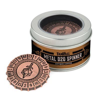 Spinner: Metal D20 Spinner: Antique Copper