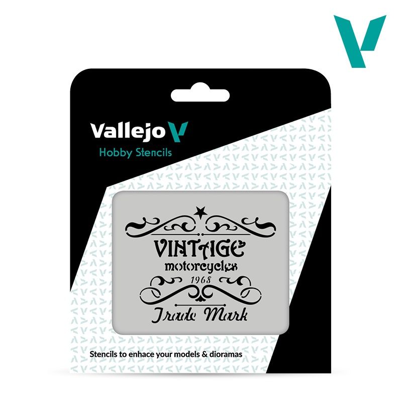 Vallejo Stencils lettering and signs vintage motorcycles sign