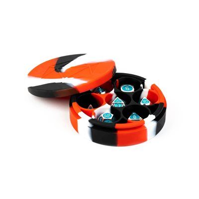 Dice Case: Silicone Round: Red/Black/White