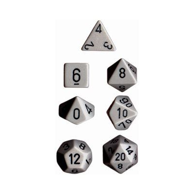 Dice: 7 pc: Opaque: Dark Grey / Black