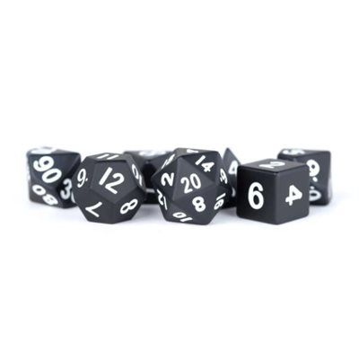 Dice: 7 pc: 16 mm: Metal: Black