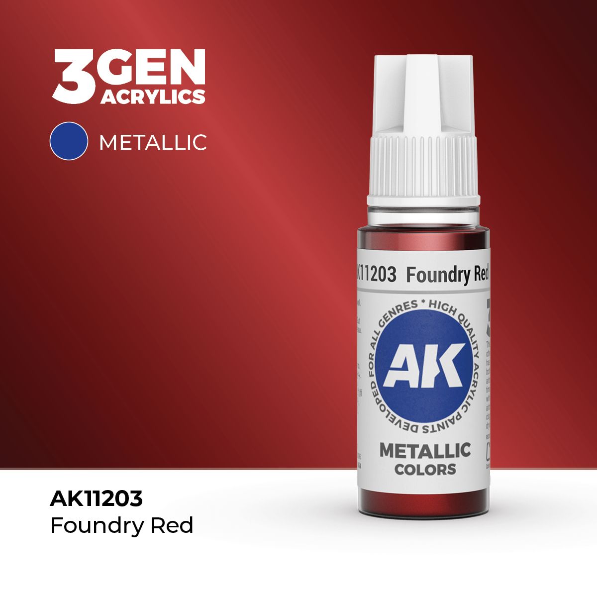 AK Interactive 3G Acrylic Foundry Red 17ml