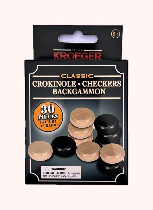 30 PCS Wooden Crokinole | Checkers | Backgamon Disks (6)