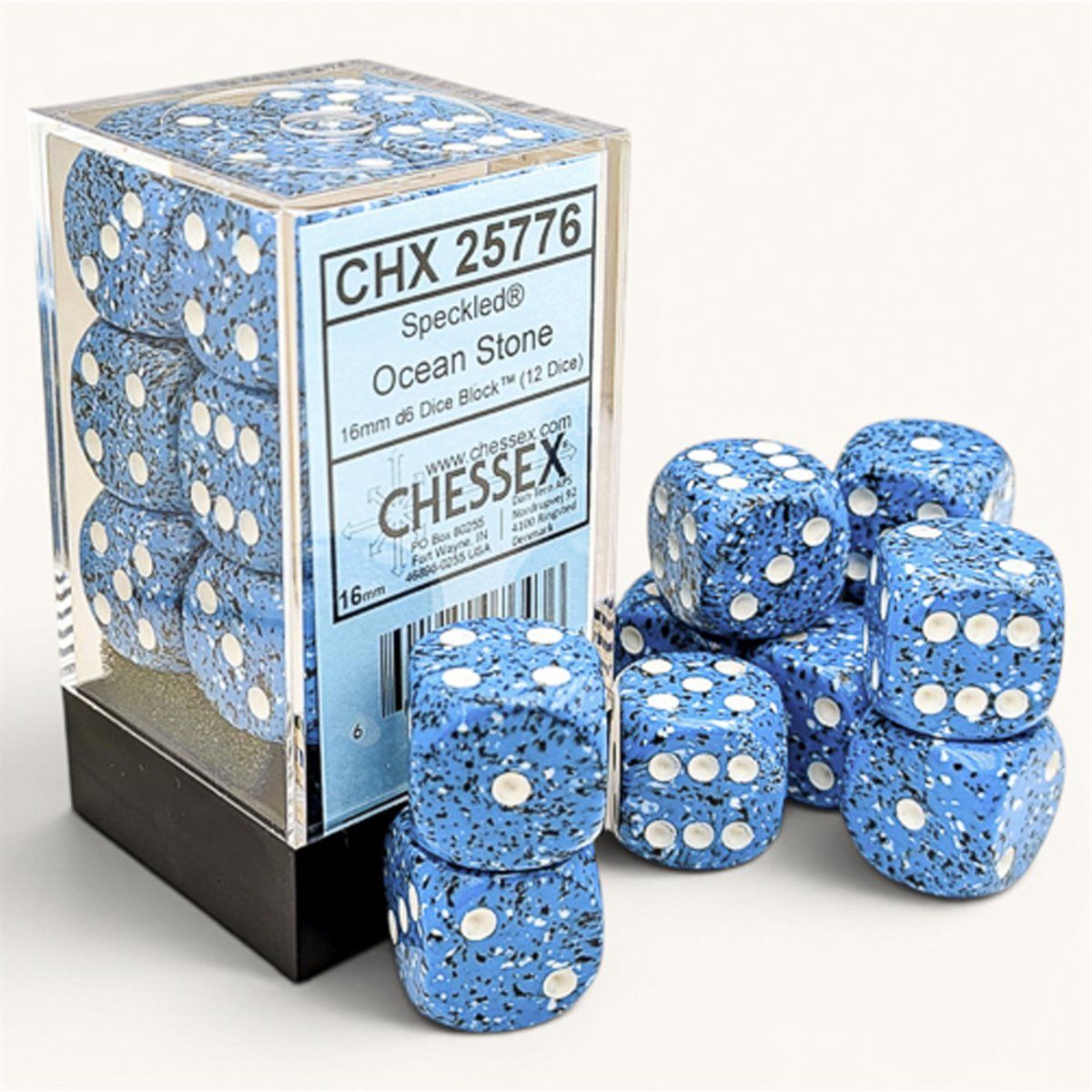 Dice: 12x D6: 16 mm: Speckled: Ocean Stone
