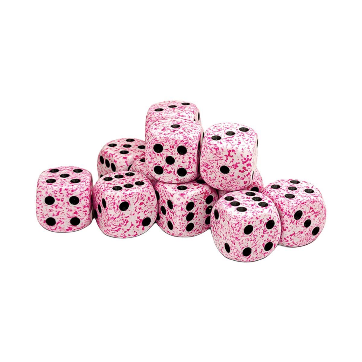 Dice: 12x D6: 16 mm: Speckled: Pink