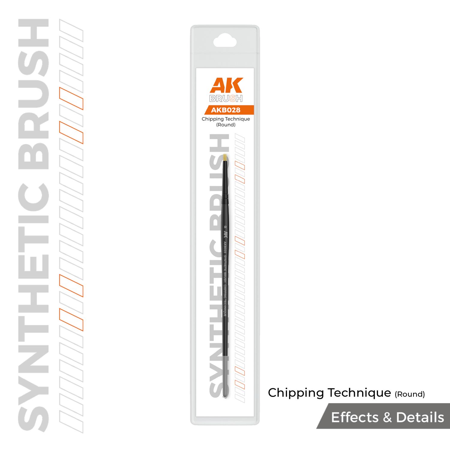 AK Interactive Synthetic Brush – Chipping Technique (Round)