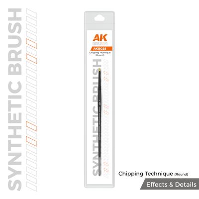 AK Interactive Synthetic Brush – Chipping Technique (Round)