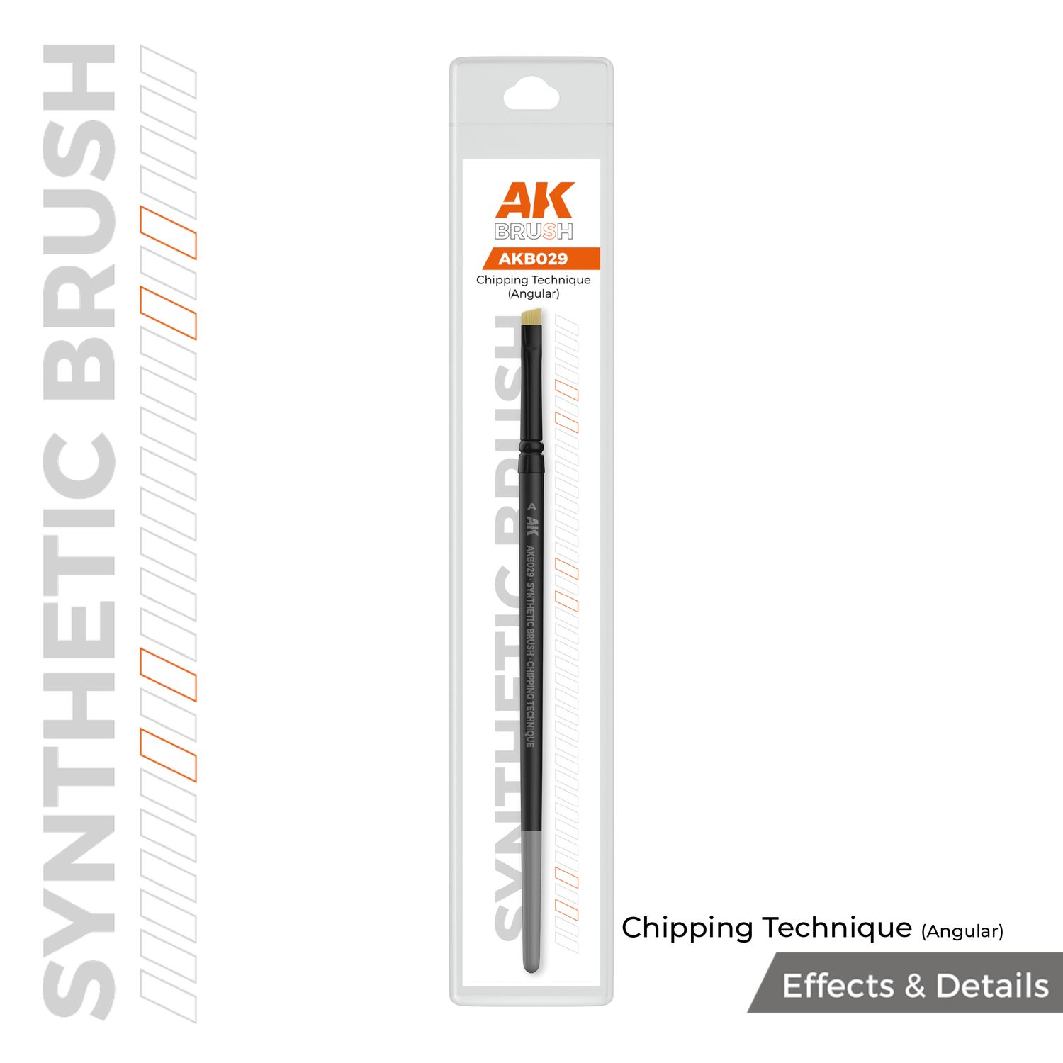 AK Interactive Synthetic Brush – Chipping Technique (Angular)