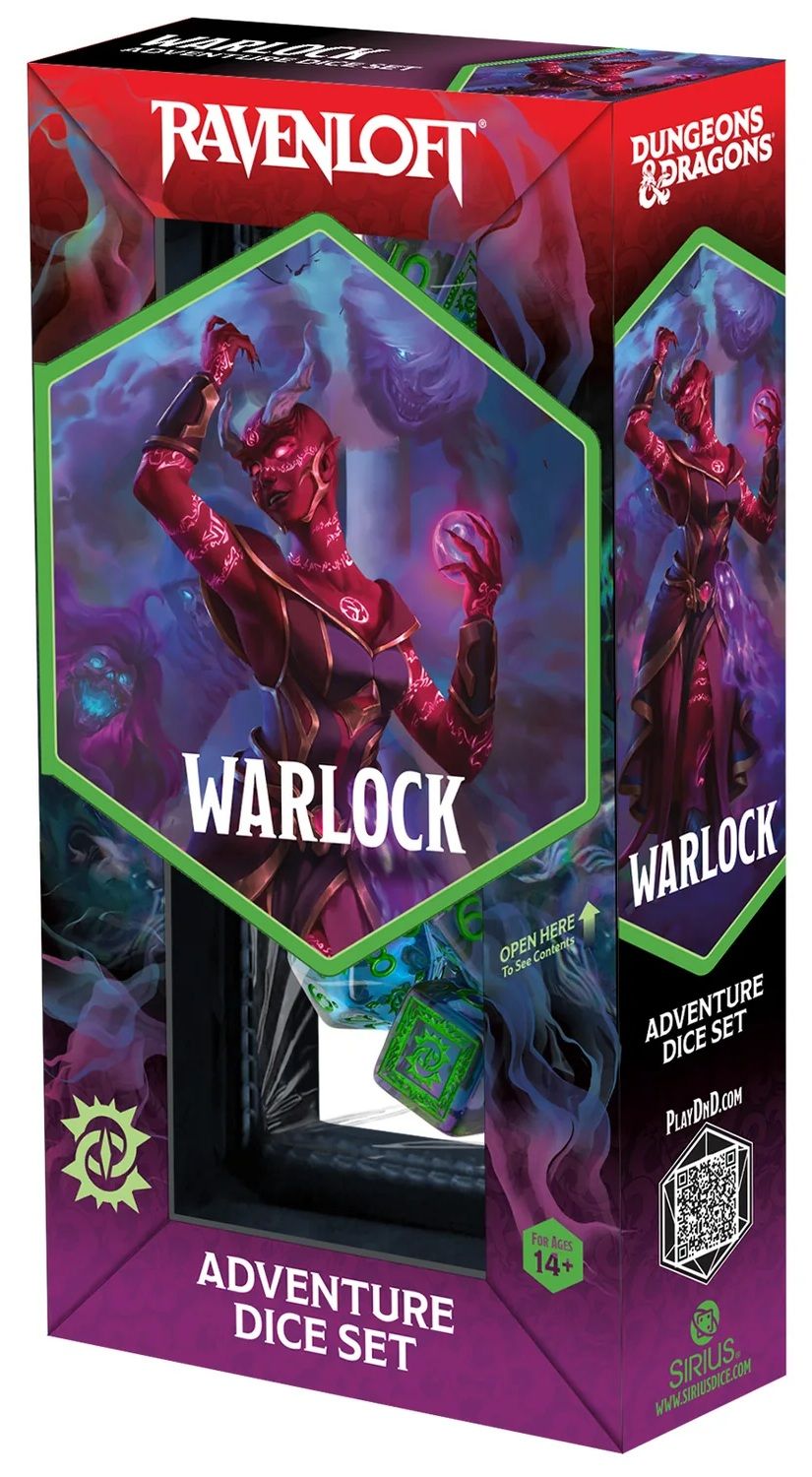 DnD Adventure Dice Warlock: Green/Purple
