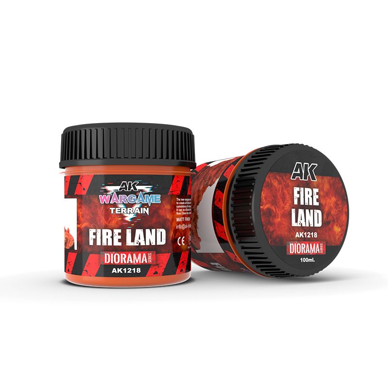 AK Interactive Wargame Battle Ground Terrains Fire Land - 100ml (Acrylic)