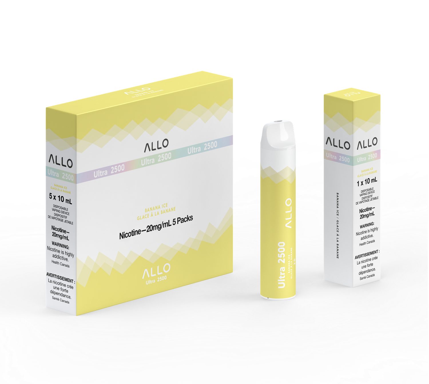 Allo 2500, Flavour: Banana Ice, Nicotine Strength: 20mg