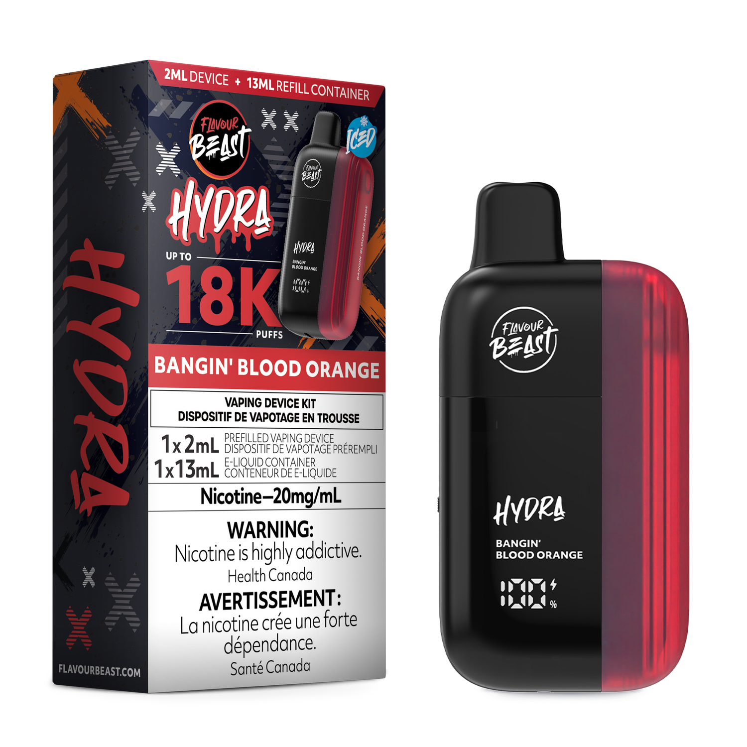 Hydra 18k Disposable, Flavour: Bangin Blood Orange
