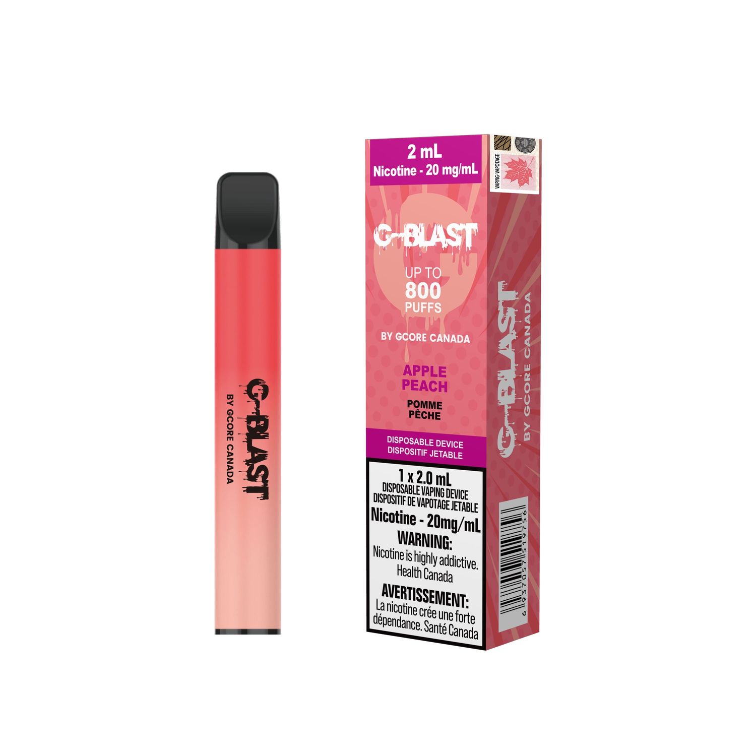 G-Blast 800 (Discontinued), Flavour: Apple Peach