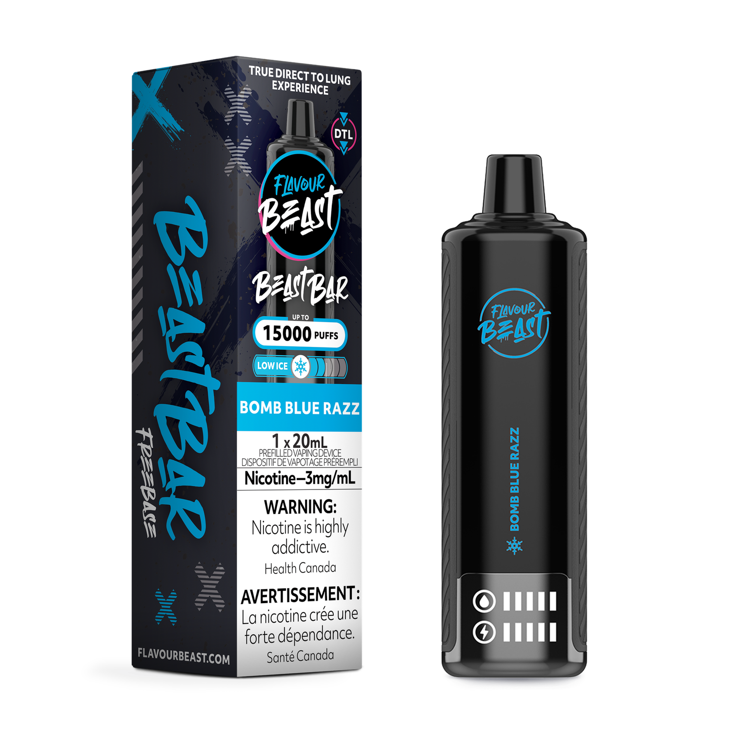 Beast Bar Disposable (Discontinued), Flavour: Bomb Blue Razz