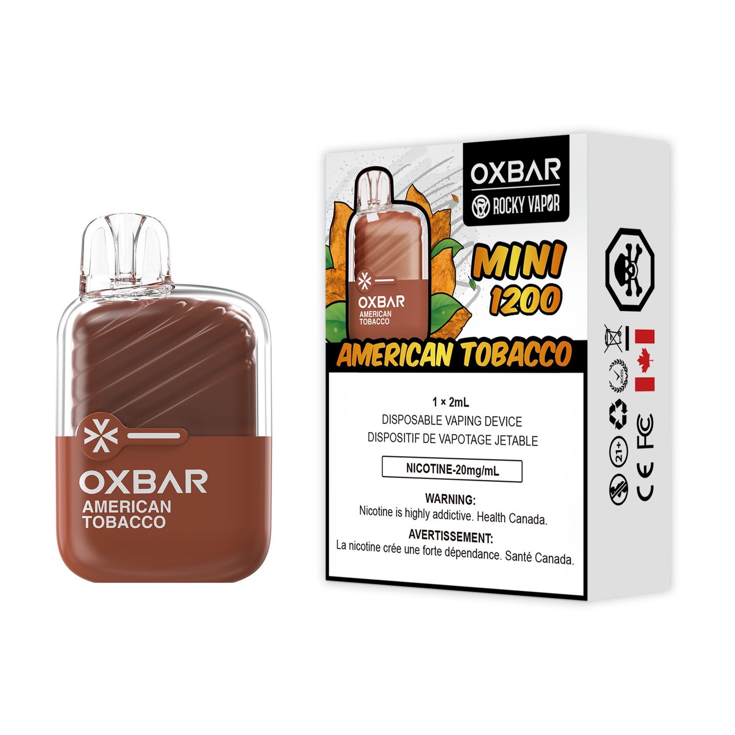 Oxbar 1200 (Discontinued), Flavour: American Tobacco