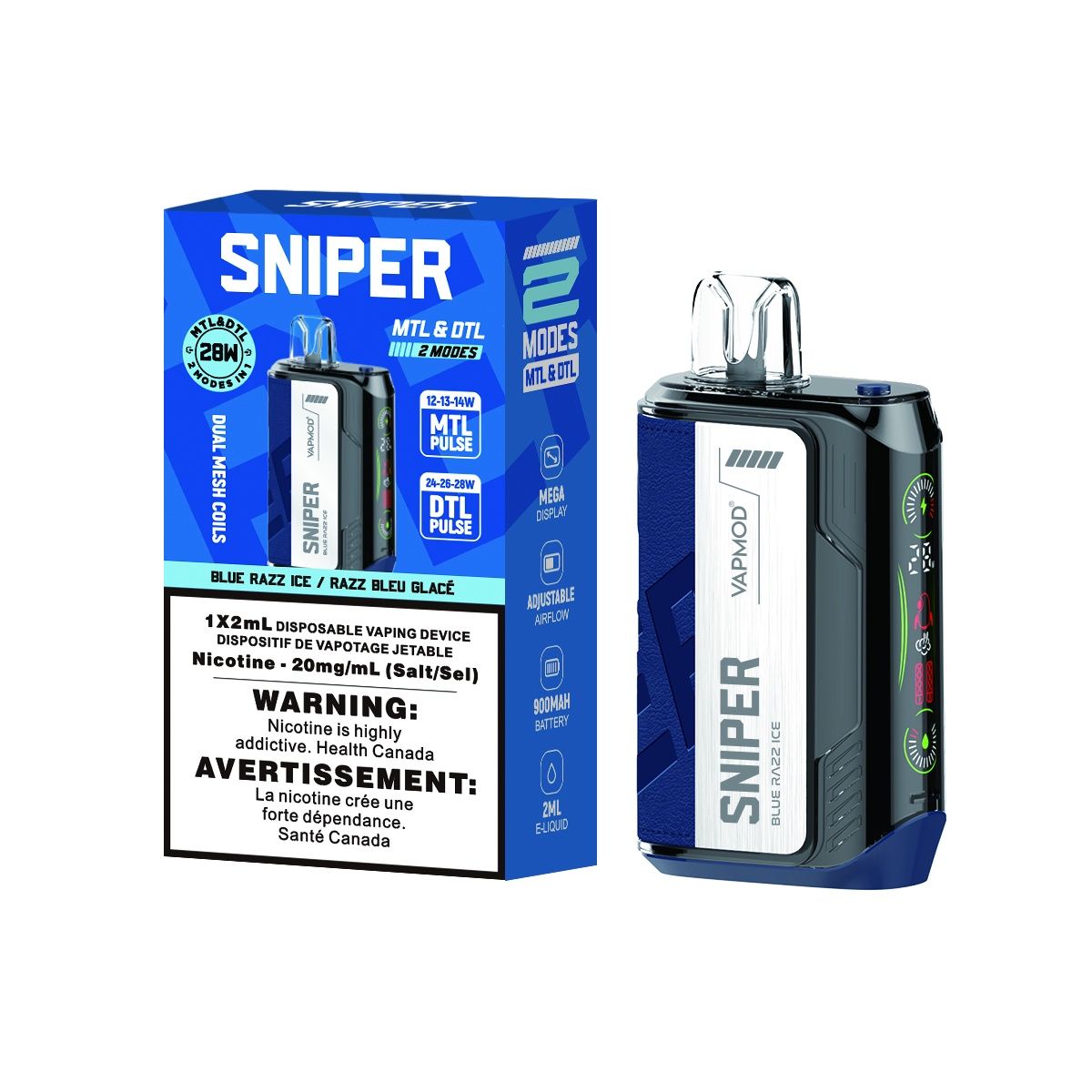 Sniper 20K (Discontinued), Flavour: Blue Razz Ice