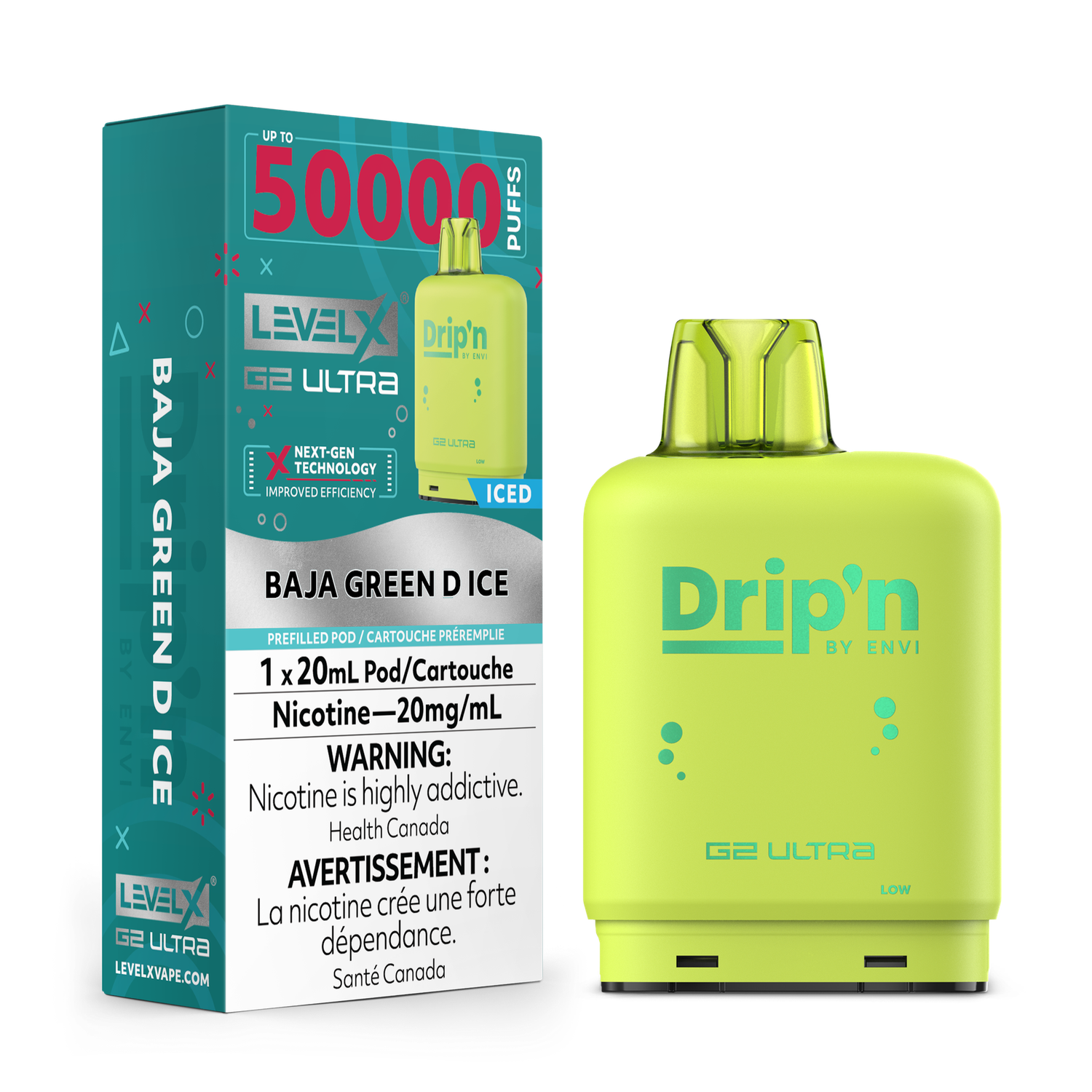 Drip'n by Envi G2 Ultra Pods (Discontinued), Flavour: Baja Green D Ice