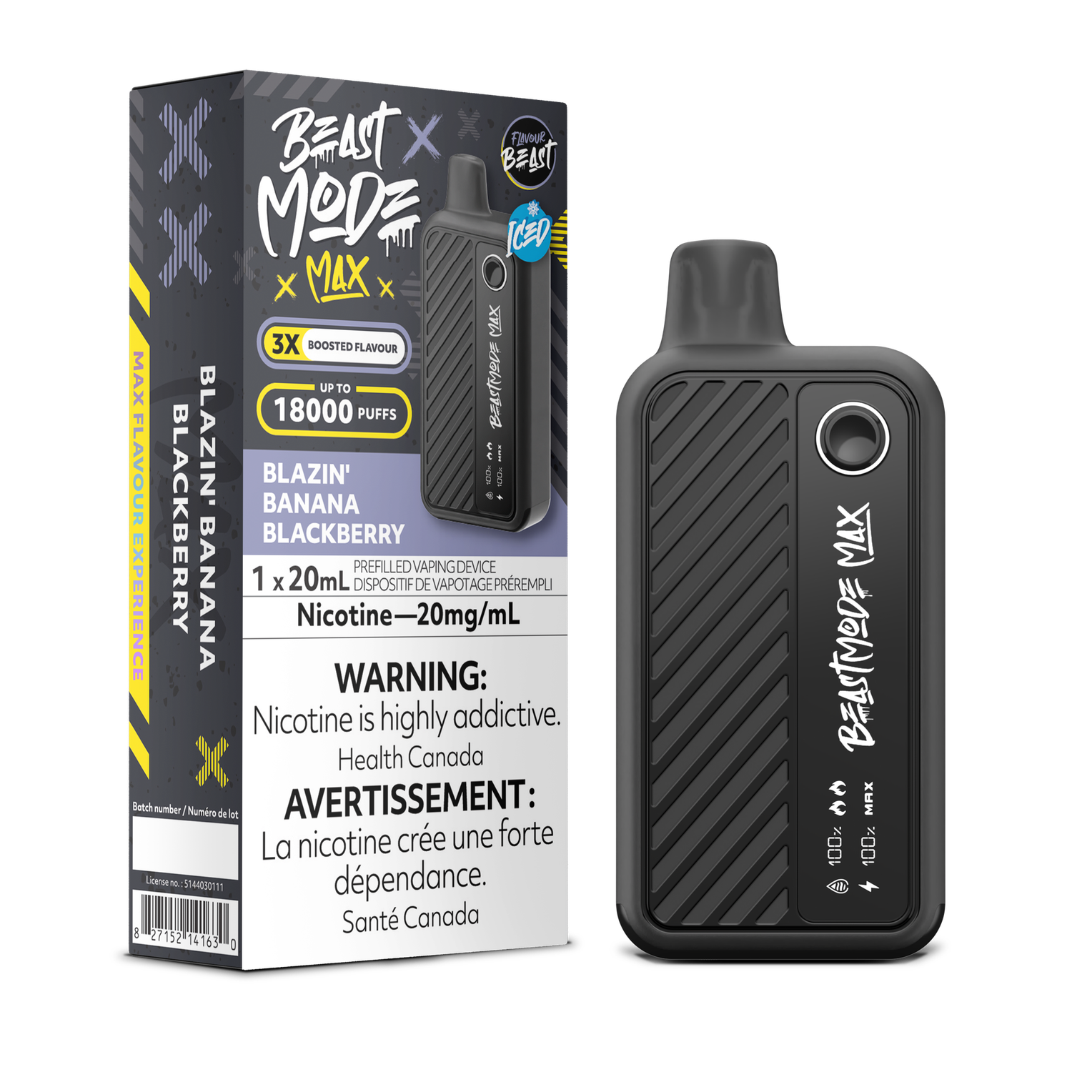 Beast Mode Max 18k (Discontinued), Flavour: Blazin Banana Blackberry