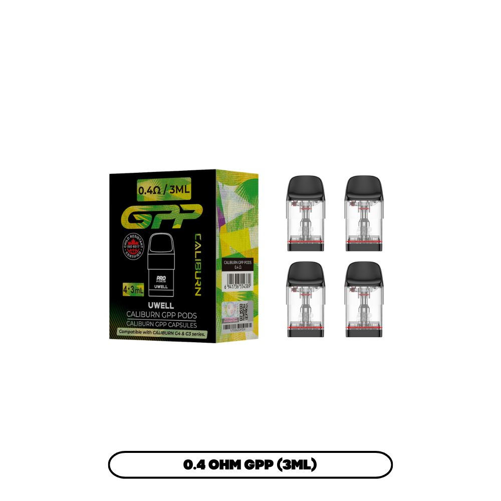 Caliburn GPP Pods (4 Pack) 3ML, Resistance: 0.4