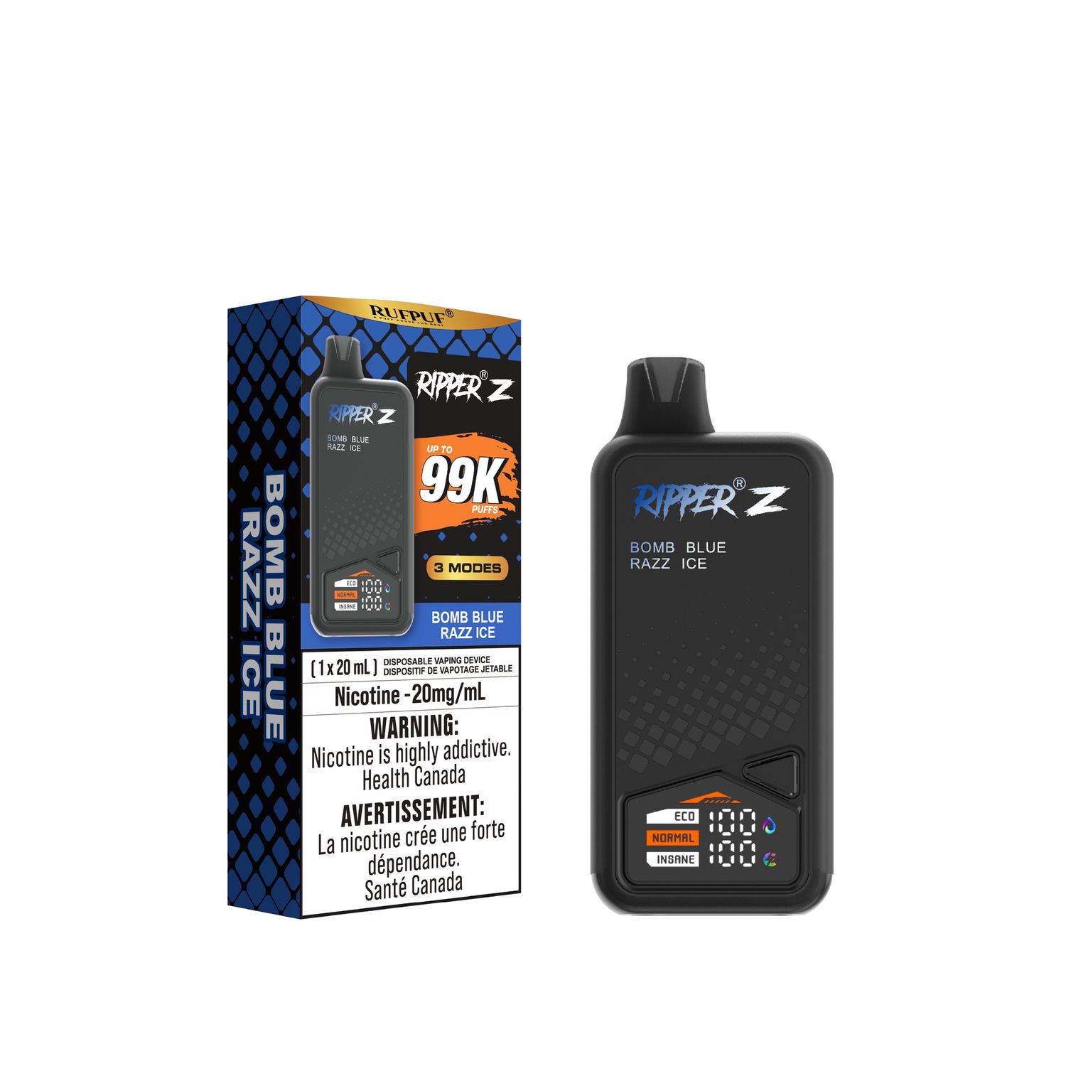 Ripper Z 99k, Flavour: Bomb Blue Razz Ice