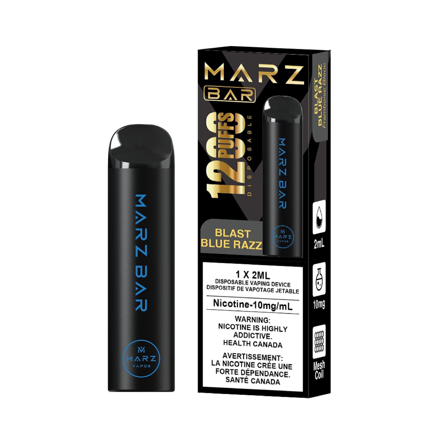 Marz Bar 10mg, Flavour: Blast Blue Razz